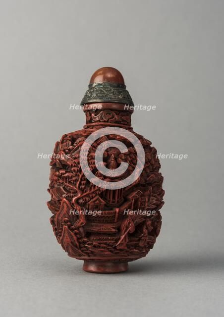 Lacquer snuff bottle, China, Qing dynasty, 1644-1911. Creator: Unknown.