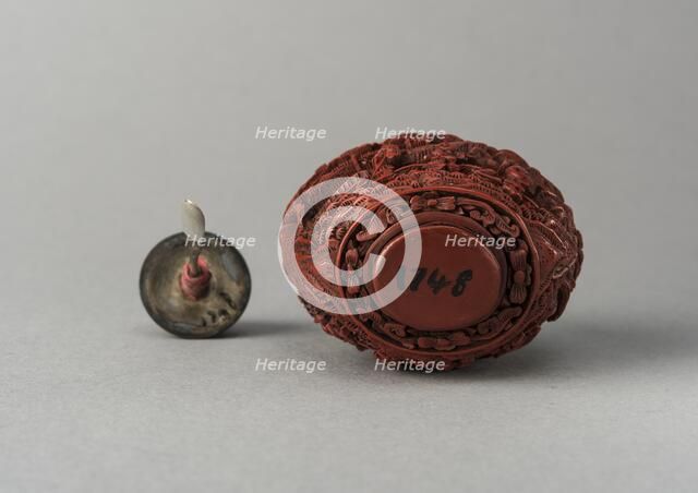 Lacquer snuff bottle, China, Qing dynasty, 1644-1911. Creator: Unknown.