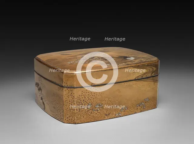 Lacquered Box with Tray and Lid, 1800s. Creator: Unknown.