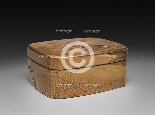 Lacquered Box with Tray and Lid, 1800s. Creator: Unknown.