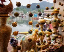 Lacquered Papier Mache, Dal Lake, Srinagar, Kashmir, India, 2023. Creator: Peter Thompson
