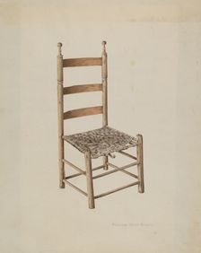 Ladder Back Chair, 1935/1942. Creator: Florence Grant Brown