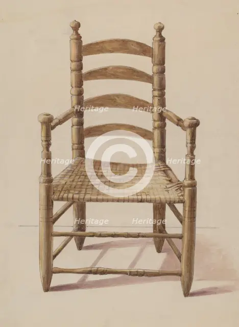 Ladder Back Chair, 1935/1942. Creator: Unknown.