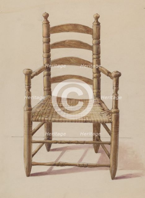 Ladder Back Chair, 1935/1942. Creator: Unknown.