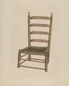 Ladder Back Chair, 1938. Creator: Annie B Johnston