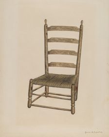 Ladder Back Chair, 1938. Creator: Annie B Johnston