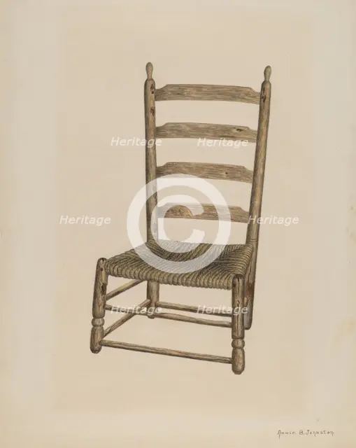 Ladder Back Chair, 1938. Creator: Annie B Johnston.