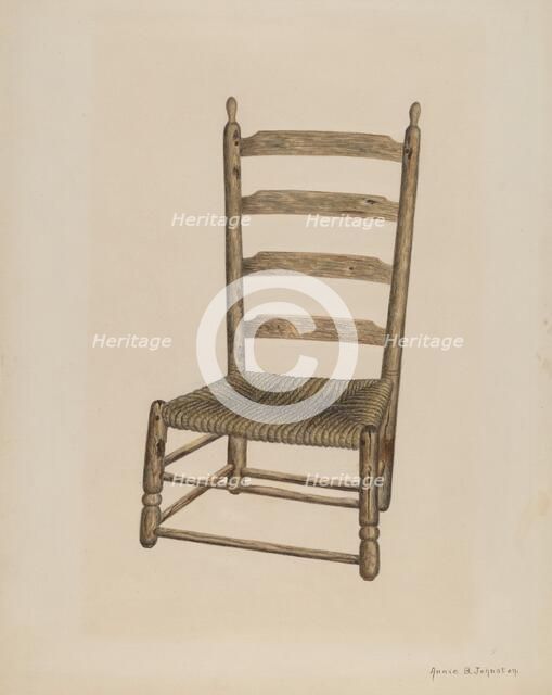 Ladder Back Chair, 1938. Creator: Annie B Johnston.
