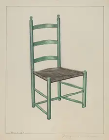 Ladder Back Chair - Called "Jolting Chair", c. 1936. Creator: Magnus S. Fossum