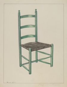 Ladder Back Chair - Called "Jolting Chair", c. 1936. Creator: Magnus S. Fossum