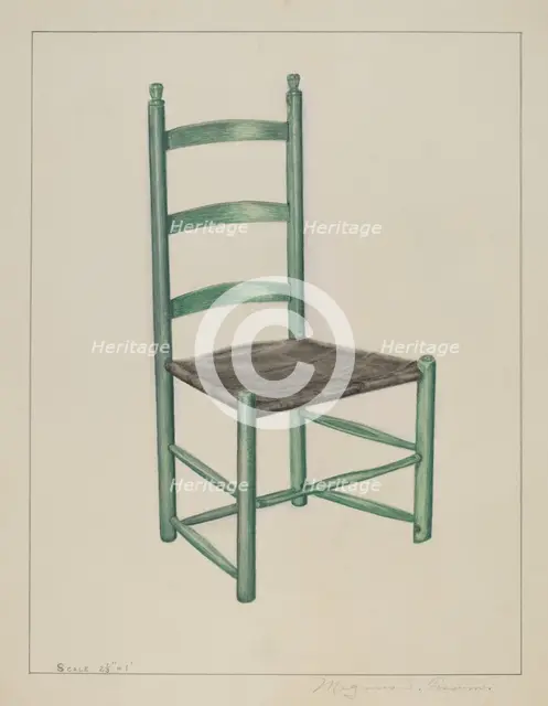 Ladder Back Chair - Called "Jolting Chair", c. 1936. Creator: Magnus S. Fossum.