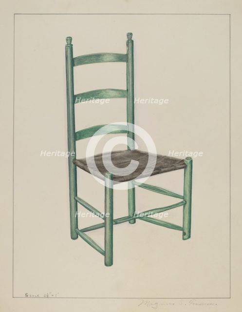 Ladder Back Chair - Called "Jolting Chair", c. 1936. Creator: Magnus S. Fossum.