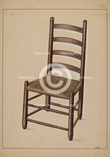 Ladder Back Chair, c. 1937. Creator: Adelaide Dyball.