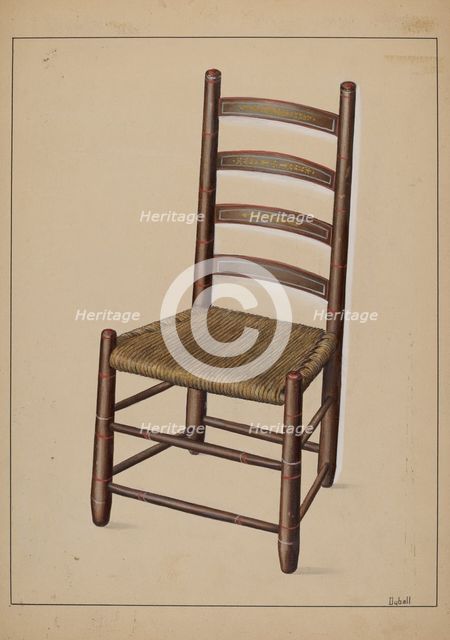 Ladder Back Chair, c. 1937. Creator: Adelaide Dyball.