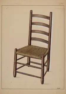 Ladder Back Chair, c. 1937. Creator: Adelaide Dyball