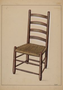 Ladder Back Chair, c. 1937. Creator: Adelaide Dyball