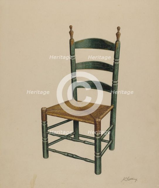 Ladder Back Chair, c. 1939. Creator: John Cutting.