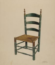 Ladder Back Chair, c. 1939. Creator: John Cutting