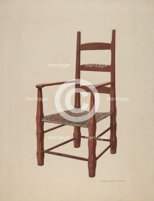Ladder Back Chair, c. 1939. Creator: Roger Deats.