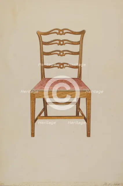 Ladderback Chair, 1935/1942. Creator: Albert Ryder.