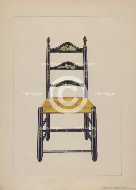Ladderback Chair, c. 1936. Creator: Gerald Bernhardt.