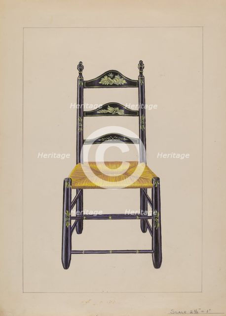 Ladderback Chair, c. 1936. Creator: Gerald Bernhardt.