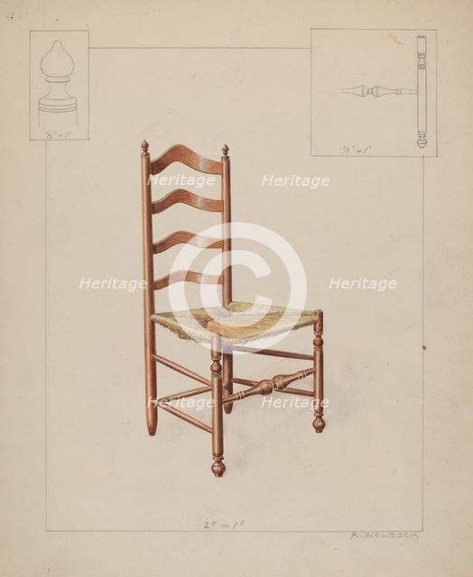 Ladderback Chair, c. 1937. Creator: Alfred Walbeck.