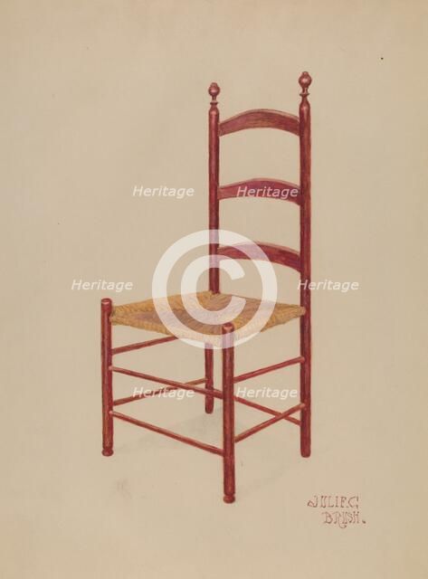 Ladderback Chair, c. 1937. Creator: Julie C Brush.