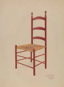 Ladderback Chair, c. 1937. Creator: Julie C Brush