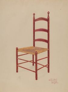 Ladderback Chair, c. 1937. Creator: Julie C Brush