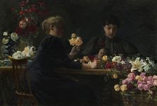 Ladies at a Flower-table, 1894. Creator: Wilhelm Peters
