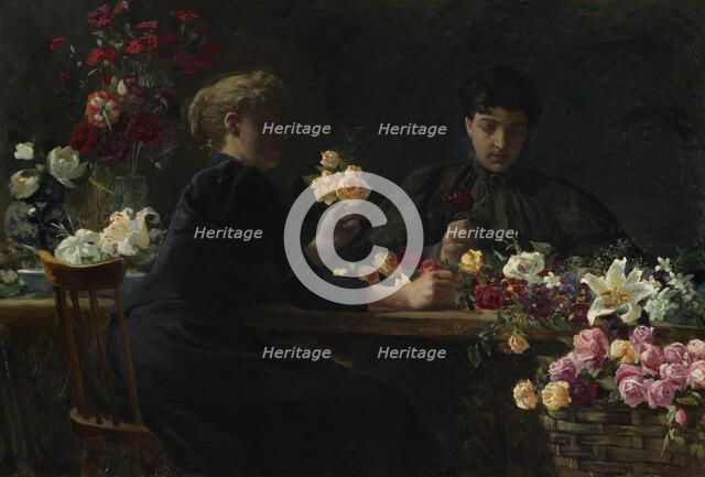 Ladies at a Flower-table, 1894. Creator: Wilhelm Peters.