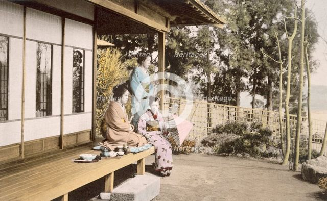 Ladies at Home, 1890's. Creator: Japanese Photographer (19th Century).