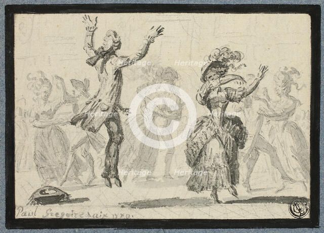 Ladies and Gentlemen Dancing, 1781/1823. Creator: Paul Grégoire.