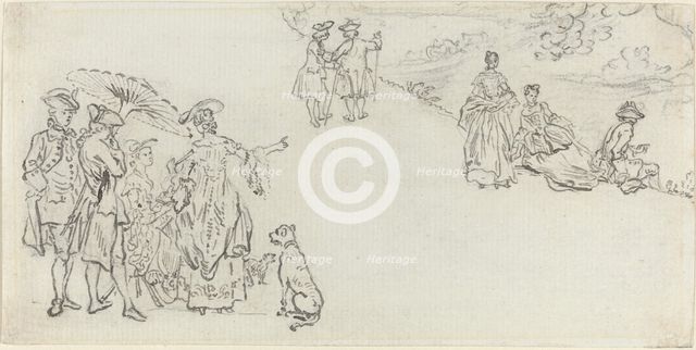Ladies and Gentlemen in a Country Park. Creator: Paul Sandby.