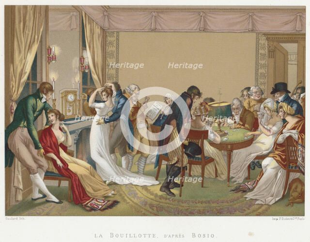 Ladies and gentlemen playing La Bouillotte, France, c1804-1814. Artist: Unknown