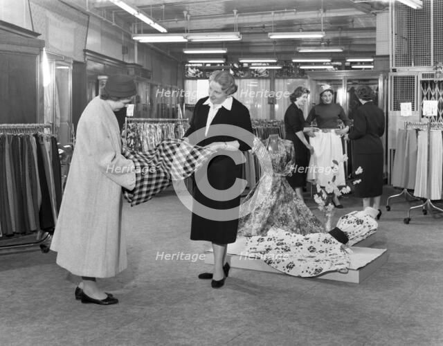 Ladies' clothing department, Barnsley Co-op, South Yorkshire, 1957. Artist: Michael Walters