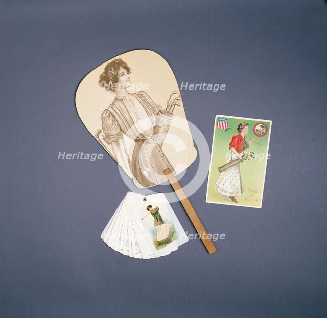 Ladies fan, Horlicks advertising scorecard, postcard, c1910. Artist: Unknown
