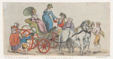 Ladies Getting Out of a Carriage (from Plate 16, Outlines of Figures, Landscapes a..., June 1, 1790. Creator: Thomas Rowlandson