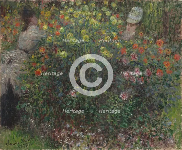 Ladies in Flowers, 1875. Artist: Monet, Claude (1840-1926)