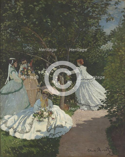 Ladies in the garden. Artist: Monet, Claude (1840-1926)