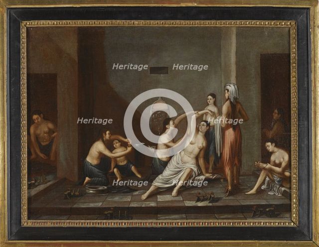 Ladies in the Hammam, 1741. Artist: Anonymous  