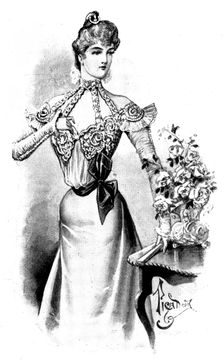 Ladies Page: a charming theatre-bodice, 1898. Creator: Picador