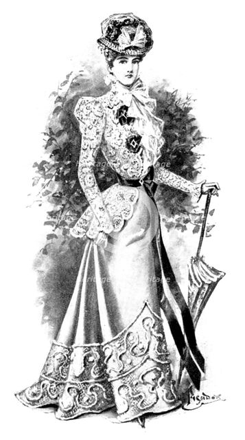 Ladies' Page: a charming fête gown, 1898. Creator: Picador.