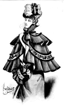 Ladies Page: a fur-trimmed cape, 1898. Creator: Picador