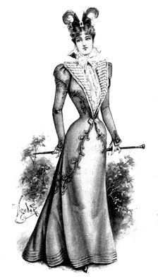Ladies Page: a graceful cloth Princesse gown, 1898. Creator: Picador