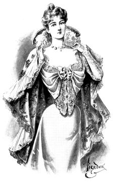 Ladies Page: an evening bodice and wrap, 1898. Creator: Picador