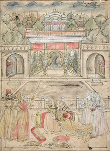 Ladies Relaxing on a Terrace, c1775. Creator: Unknown