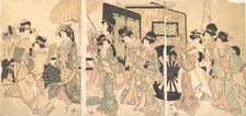 Ladies Surrounding a Cart. Creator: Utamaro II