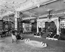 Ladies shoe department, Harrods, Brompton Road, Knightsbridge, London, 1919. Artist: Adolph Augustus Boucher